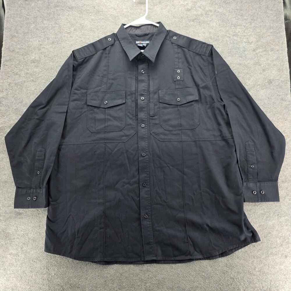 5.11 Tactical Series Shirt Mens 3XL Black Long Sleeve Uniform Epaulet Workwear